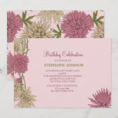 Chrysanthemums Floral Invitation Kaart (Voorkant / Achterkant)