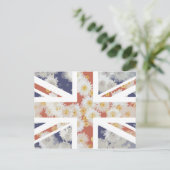 Chrysanthemums Flower Union Jack British (UK) Flag Briefkaart (Staand voorkant)