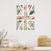 Chrysanthemums Flower Union Jack British (UK) Flag Poster (Keuken)