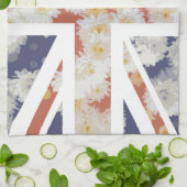 Chrysanthemums Flower Union Jack British (UK) Flag Theedoek (Gevouwen)