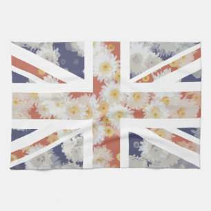 Chrysanthemums Flower Union Jack British (UK) Flag Theedoek