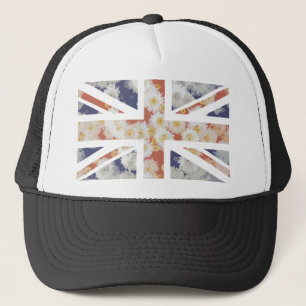 Chrysanthemums Flower Union Jack British (UK) Flag Trucker Pet