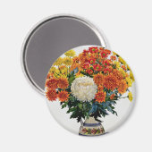 Chrysanthemums in een patterned jug 2005 magneet (Voorkant / Achterkant)