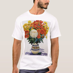 Chrysanthemums in een patterned jug 2005 t-shirt