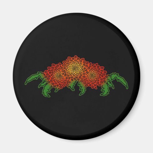 Chrysanthemums Motif Magneet (Voorkant)