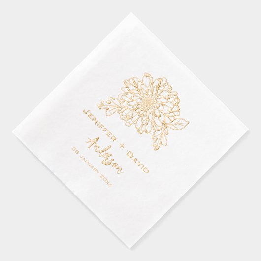 Chrysanthemums Personalized wedding,bridal shower Folie Servetten (Rechts)