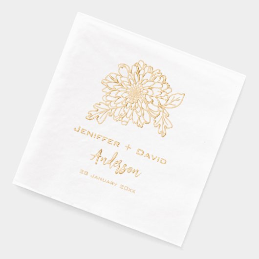 Chrysanthemums Personalized wedding,bridal shower Folie Servetten (Links)