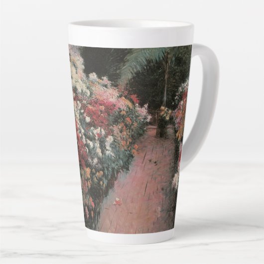 Chrysanthemums van Dennis Bunker Miller, Fine Art Latte Mok (Rechterhoek)