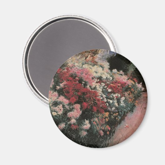 Chrysanthemums van Dennis Bunker Miller, Fine Art Magneet (Voorkant / Achterkant)