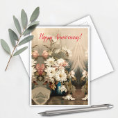 Chrysanthemums, verjaardagsdag briefkaart