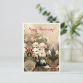 Chrysanthemums, verjaardagsdag briefkaart (Staand voorkant)