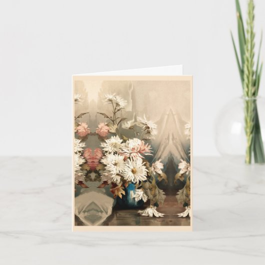 Chrysanthemums, verjaardagsdag kaart (Voorkant)