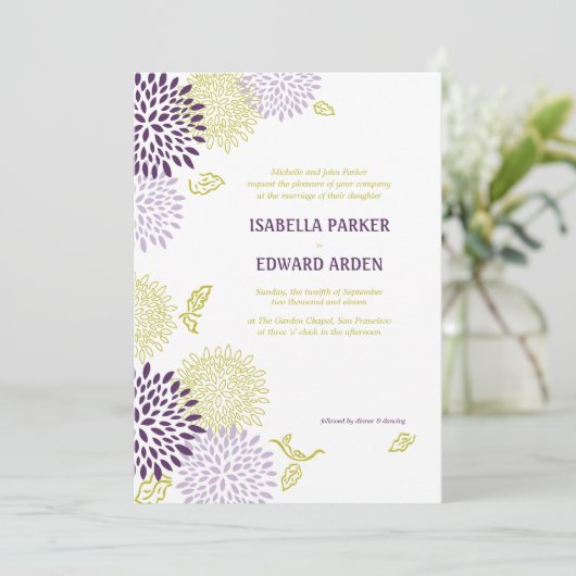 Chrysanthemums Weddenschap 5 x 7 Kaart (Staand voorkant)