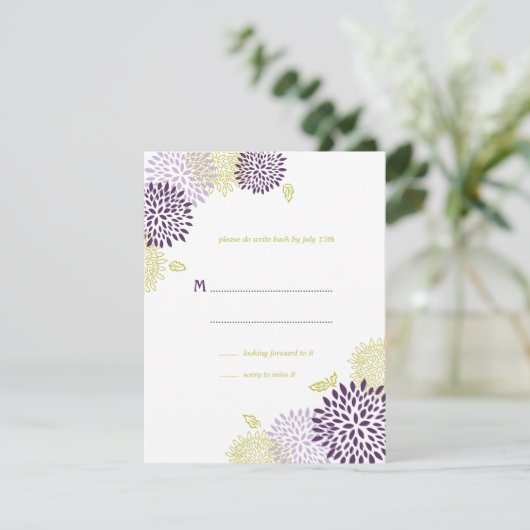Chrysanthemums Wedding RSVP (Staand voorkant)