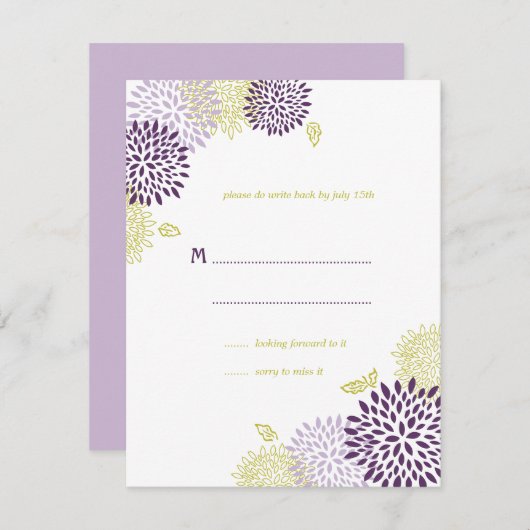 Chrysanthemums Wedding RSVP (Voorkant / Achterkant)