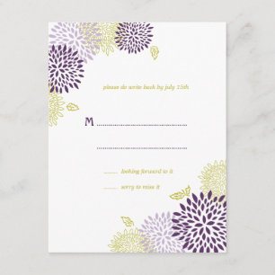 Chrysanthemums Wedding RSVP Kaartje