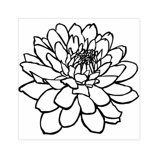Chrysanthemumtekening Rubberstempel (Afrduk)