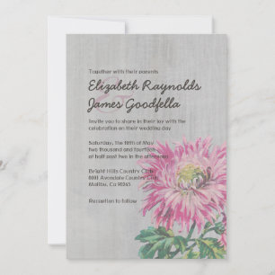 Chrysanths Wedding Invitations Kaart