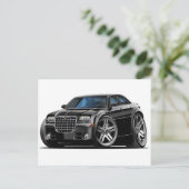 Chrysler 300 zwarte auto briefkaart (Staand voorkant)