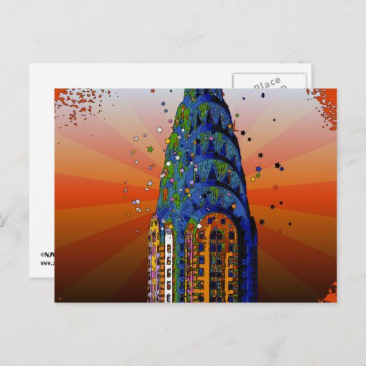 Chrysler Building #5 - Psychedelic Style Briefkaart (Voorkant / Achterkant)