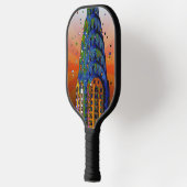 Chrysler Building #5 - Psychedelic Style Pickleball Paddle (Links)