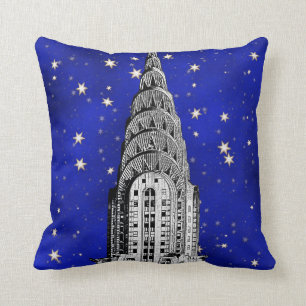 Chrysler Building Dome and a Starry Blue Sky Kussen