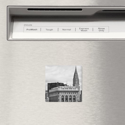 Chrysler Building, Flatiron, Clouds B&W Magneet (Insitu (Vaatwasser))