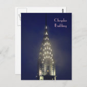 Chrysler Building Lit up to Dusk in the Mist Briefkaart (Voorkant / Achterkant)