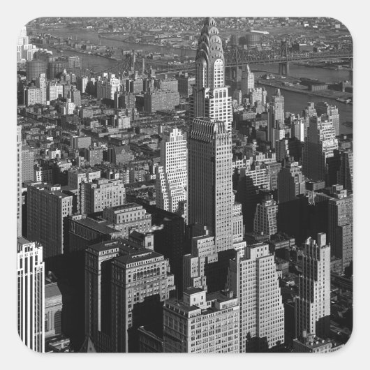 Chrysler Building New York Manhattan Vierkante Sticker (Voorkant)