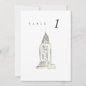 Chrysler Building New York Trouwtafel Nummer (Voorkant)