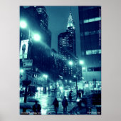 Chrysler Building NYC Blue Poster 18x24 (Voorkant)