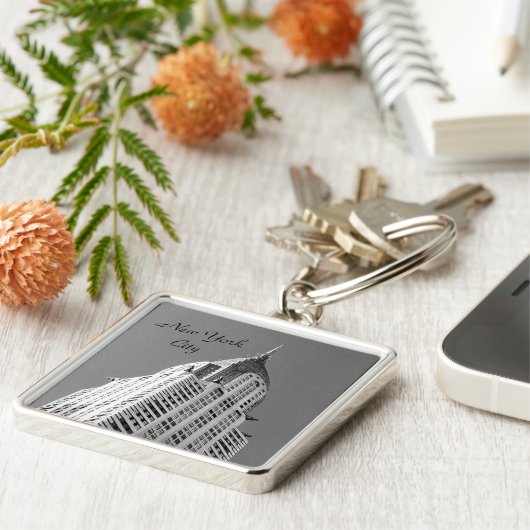 Chrysler Building NYC Premium Sleutelhanger (Zijkant)