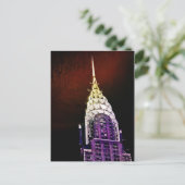 Chrysler Building - Paarse en rode - NYC Briefkaart (Staand voorkant)