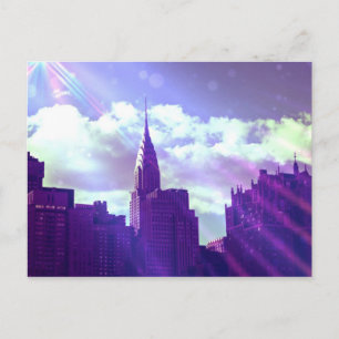 Chrysler Building - Paarse - New York Sprookje Briefkaart