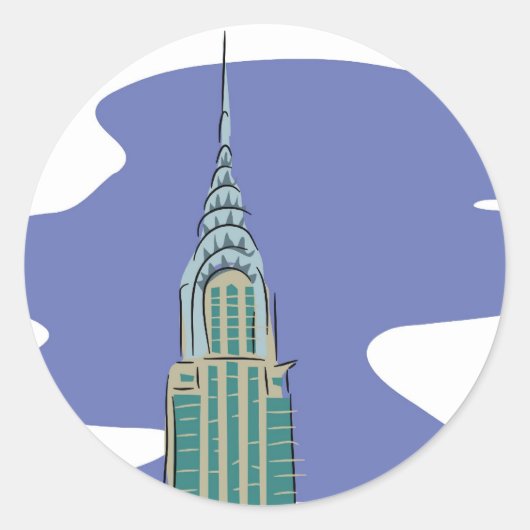 Chrysler Building Ronde Sticker (Voorkant)