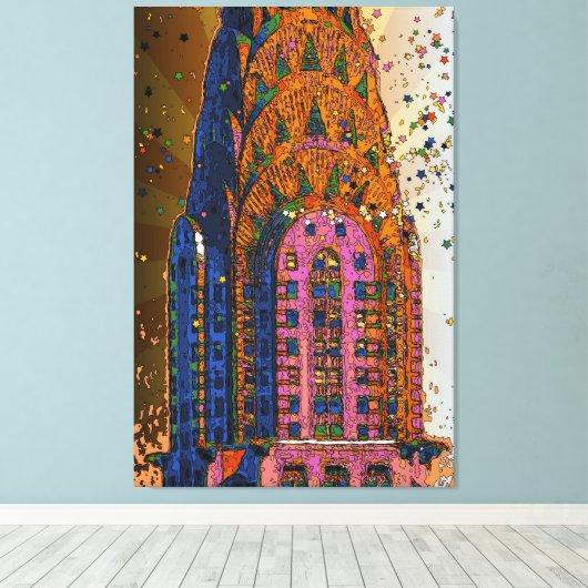 Chrysler Building Top Closeup #1 Canvas Afdruk (Insitu (Houten vloer))