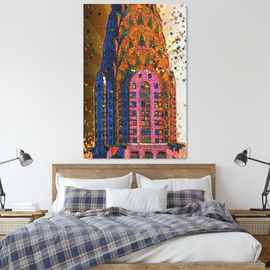 Chrysler Building Top Closeup #1 Canvas Afdruk (Insitu (Slaapkamer))