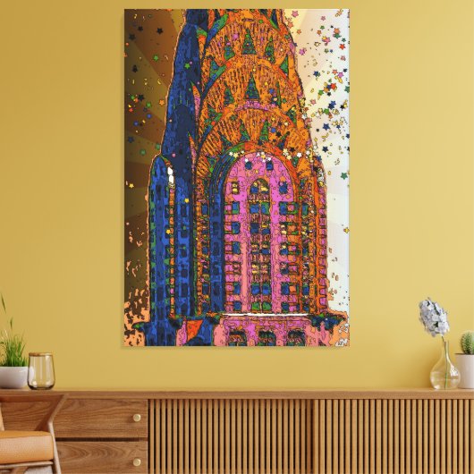 Chrysler Building Top Closeup #1 Canvas Afdruk (Insitu (Woonkamer))
