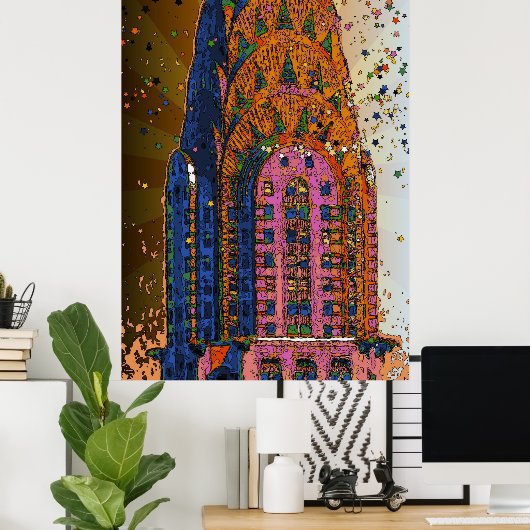 Chrysler Building Top Closeup #1 Poster (Thuiskantoor)