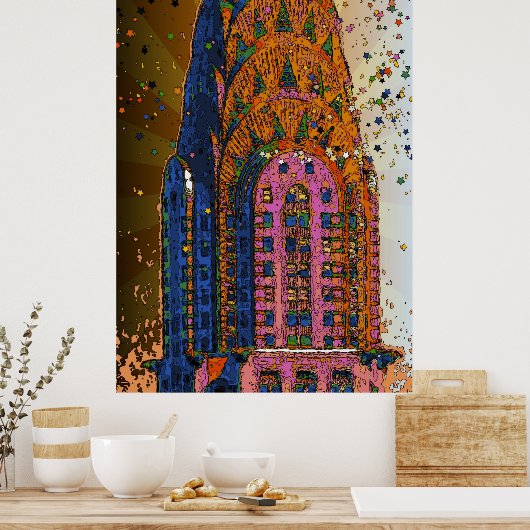 Chrysler Building Top Closeup #1 Poster (Keuken)