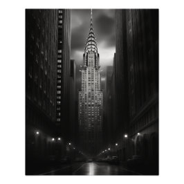 Chrysler Building Zwart-wit Foto Afdruk