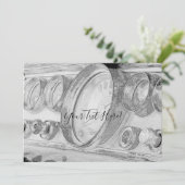 Chrysler Dashboard Sketch Jouw tekst Invitation Kaart (Staand voorkant)