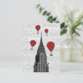 Chrysler-gebouw en Red Hot Air-ballonnen Briefkaart (Staand voorkant)