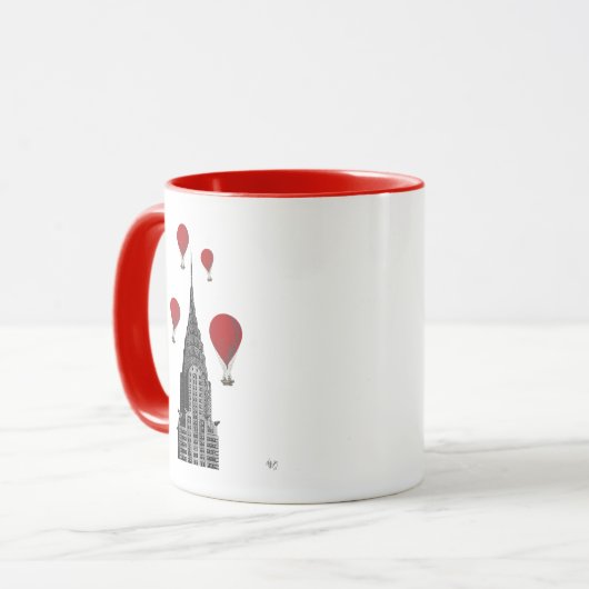 Chrysler-gebouw en Red Hot Air-ballonnen Mok (Voorkant links)
