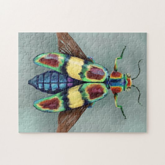 Chrysochroa fulgens Hout-bout Beetle Painting Legpuzzel (Horizontaal)