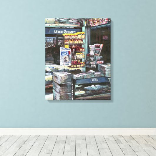 Chrysocolia Morning, Union Square, New York City Canvas Afdruk (Insitu (Houten vloer))