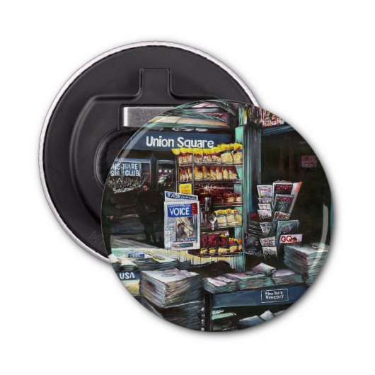 Chrysocolia Morning, Union Square, NYC Button Flesopener (Voorkant)