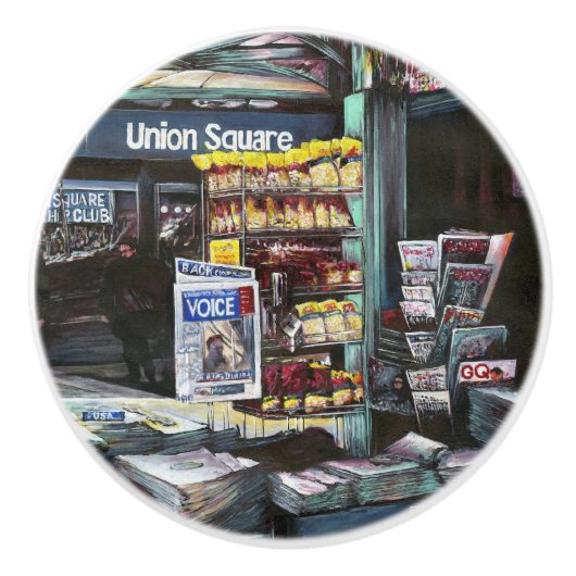 Chrysocolia Morning, Union Square, NYC Keramische Knop (Voorkant)