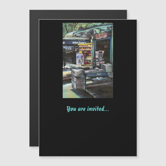 Chrysocolia Morning, Union Square, NYC Magnetische Uitnodiging (Voorkant / Achterkant)