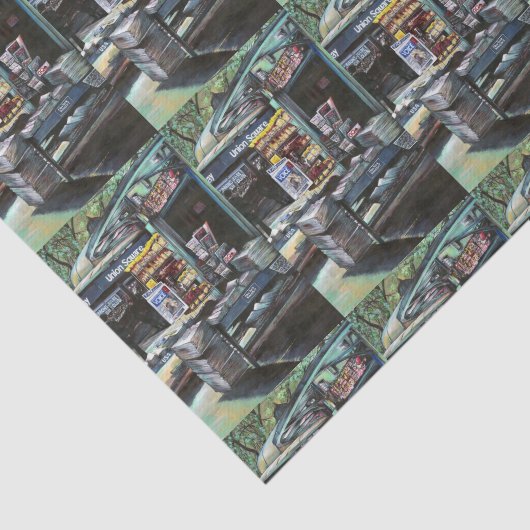 Chrysocolia Morning, Union Square, NYC Tissuepapier (Detail)